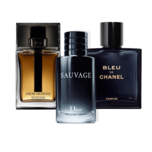 Box of 3 Perfumes: Sauvage Dior, Bleu de Chanel & Dior Homme Intense 100ml