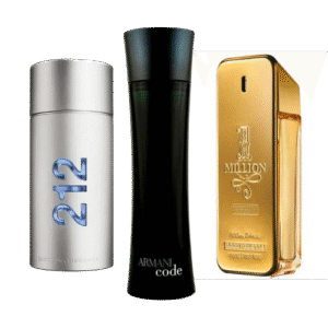 Box of 3 Perfumes: 212 Men NYC, Paco Rabanne One Million & Armani Code Homme 100ml